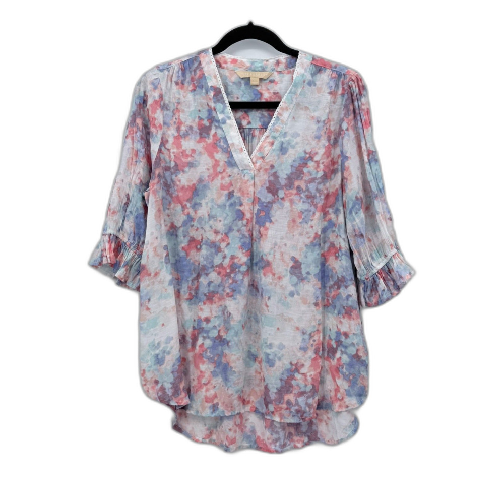 Hope+Harlow Pastel Boho Tunic Large Ruffle Cottagecore Romantic Flowy Light